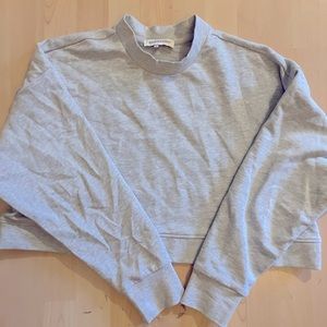 Grey crop crew neck